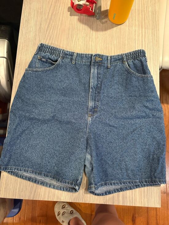 Lee Pants - Vintage 90s Lee Women’s High Rise Denim Shorts 20W Made USA Blue Jean